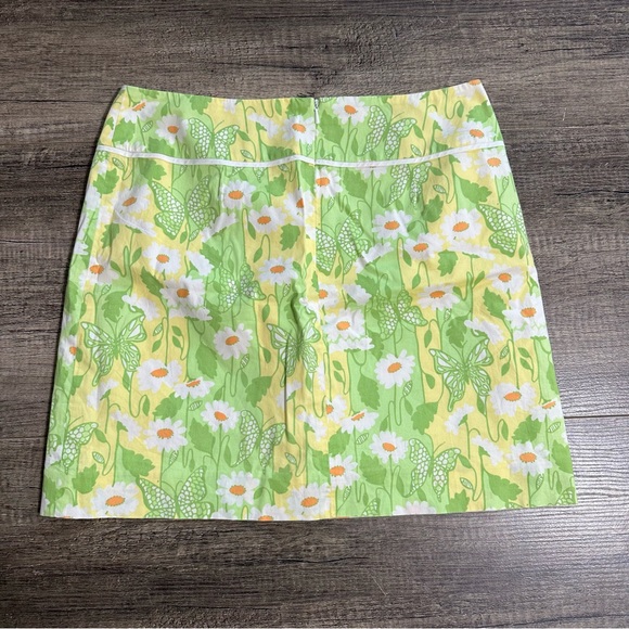 Lilly Pulitzer Green Yellow Daisy Print A-Line Skirt - Picture 4 of 4